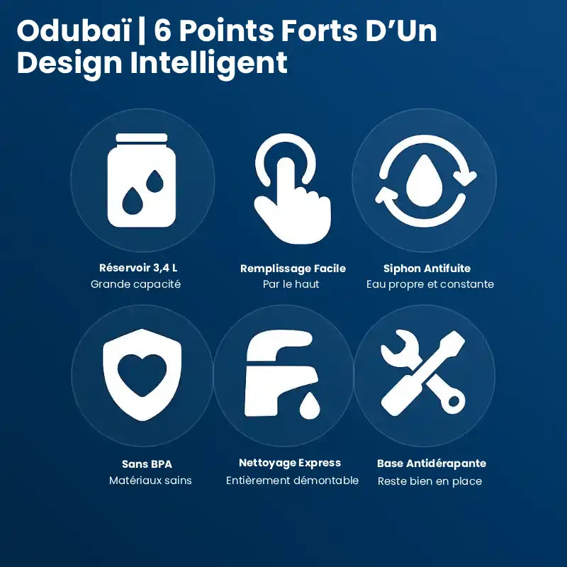 Distributeur d'eau pour chat - Odubaï : 6 points forts - AstuceChat