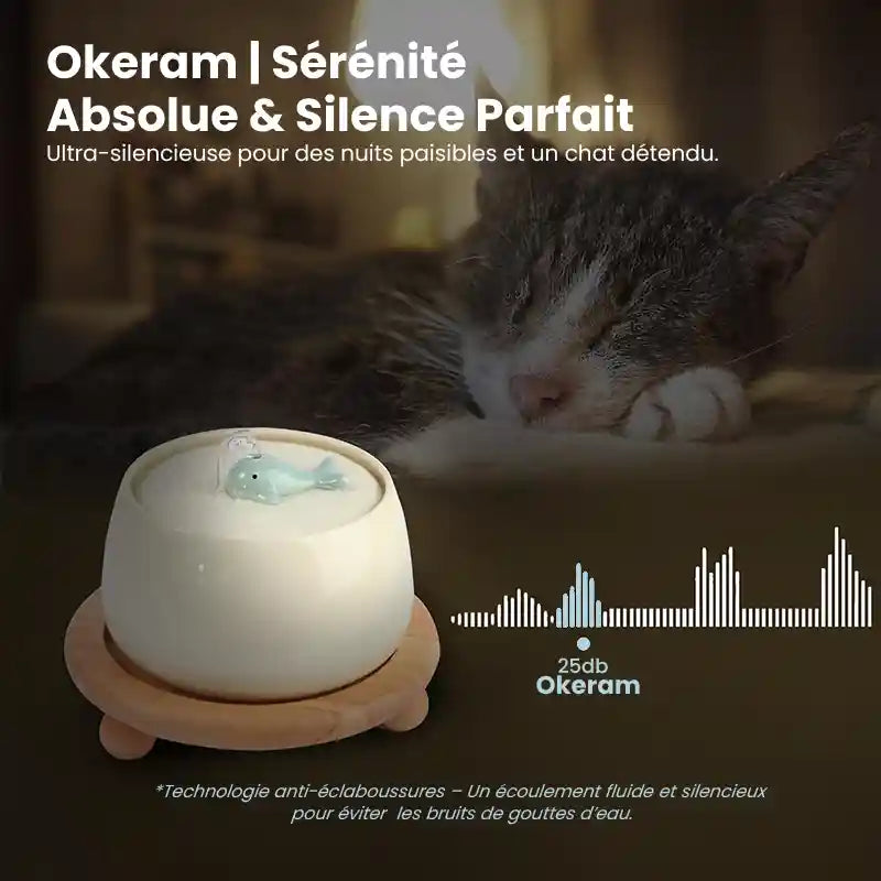 Fontaine a eau pour chat ceramique | Okeram silencieuse