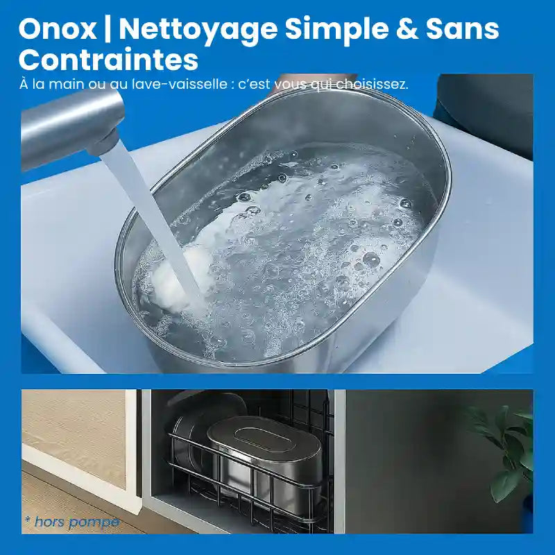 Fontaine a eau pour chat inox - Onox : nettoyage