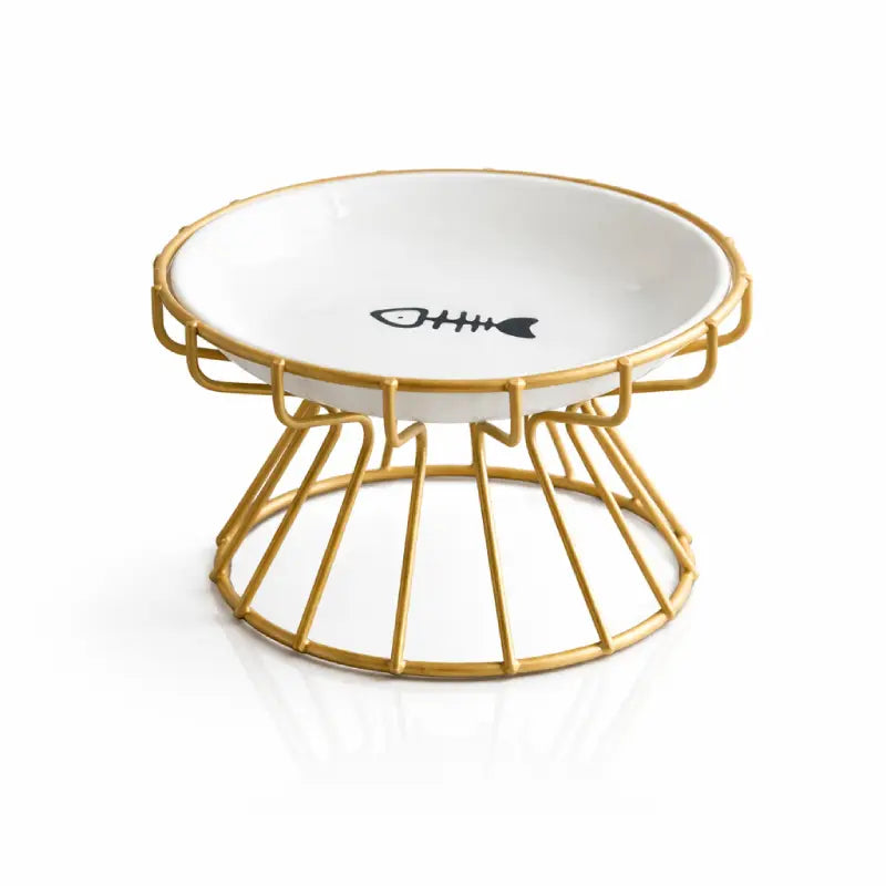 Gamelle céramique pour chat - Galyra : modèle solo Or Champagne - AstuceChat