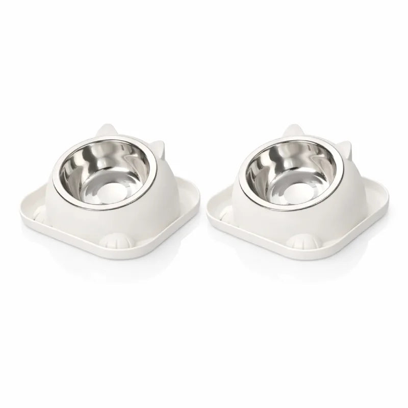 Gamelle chat design - Gachat : modèle duo Blanc Nacré - AstuceChat