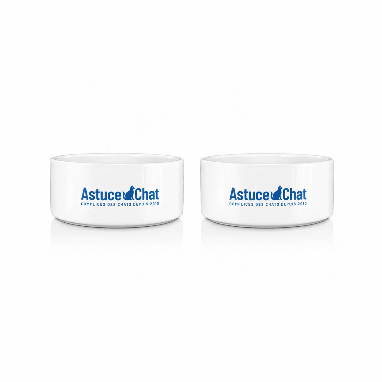 Gamelle en Ceramique pour Chaton - Gadix : version Duo Blanc Neige - AstuceChat
