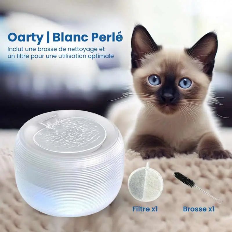 oarty blanc fontaine a eau chat