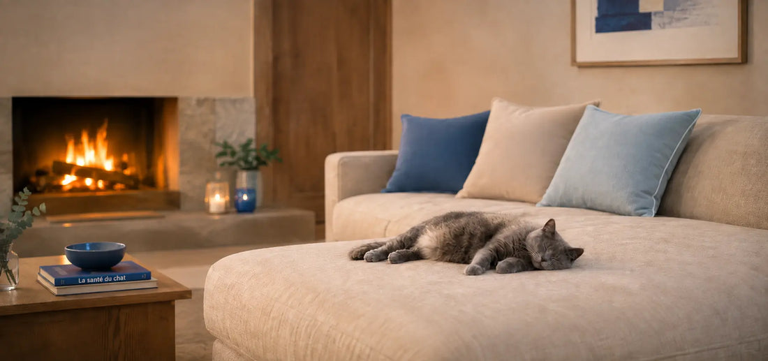 Chat gros - allongé sur le sofa -Astucechat