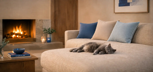 Chat gros - allongé sur le sofa -Astucechat