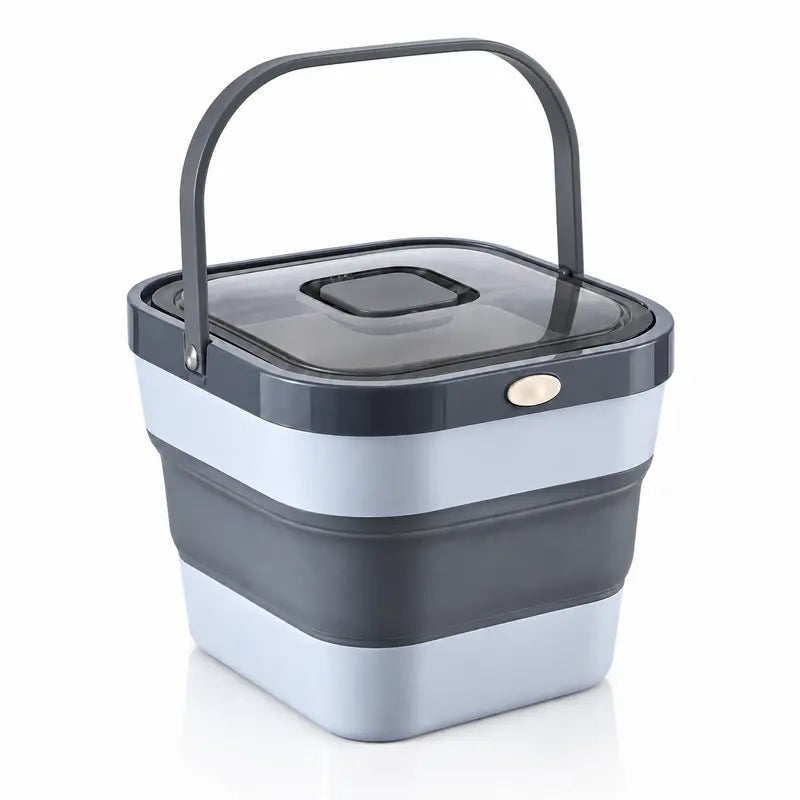 Bac a croquette - Stelo : coloris Gris brume / Gris graphite, anse relevée - AstuceChat