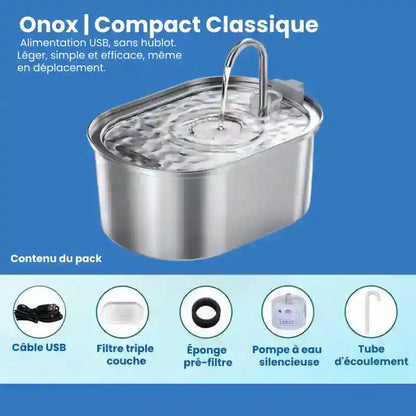 Fontaine a eau pour Chat inox › Onox