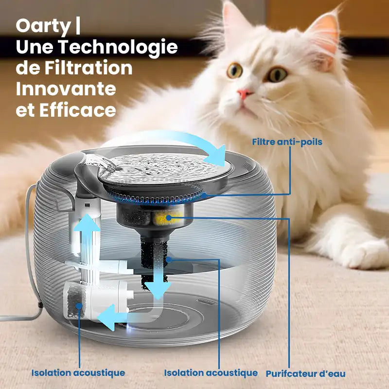 Fontaine à eau chat silencieuse › Oarty