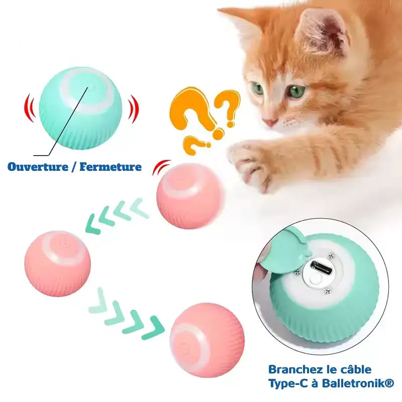 Stimulez votre chat avec la Balletronik® : une balle magique qui se déplace automatiquement pour offrir des heures de divertissement interactif à votre félin.