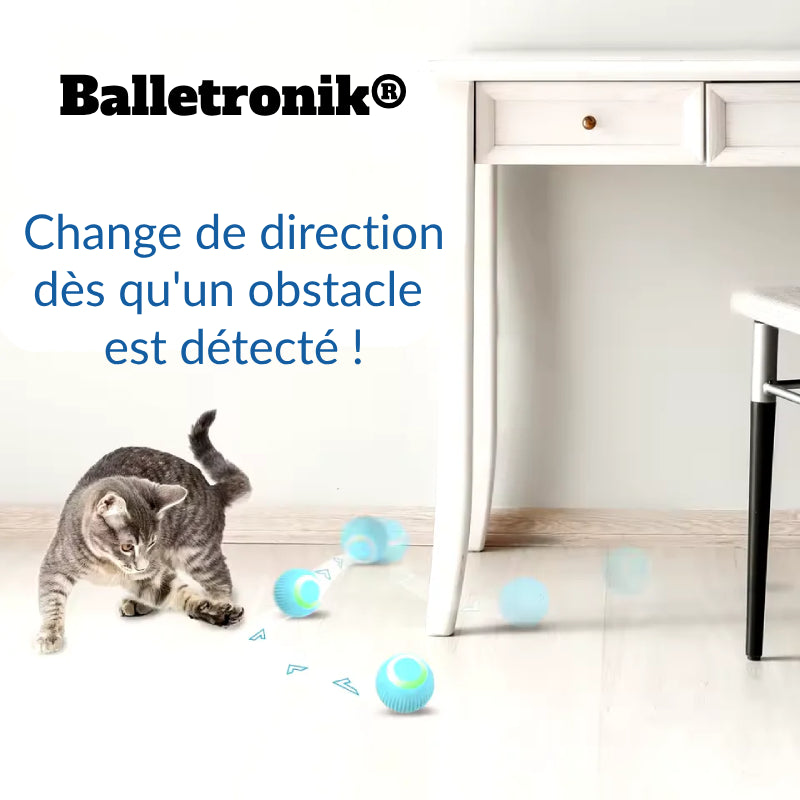 La Balletronik® détecte les obstacles et change de direction automatiquement pour un jeu fluide et sans interruption, offrant un divertissement infini à votre chat.