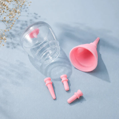 Biberon chaton anti-refus - Nelya : démonté Rose Poudré - AstuceChat