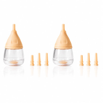 Biberon chaton anti-refus - Nelya : duo Jaune Miel avec recharges - AstuceChat