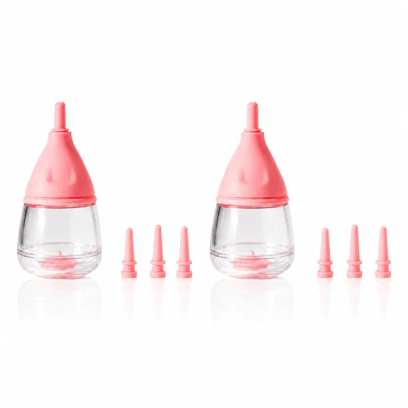 Biberon chaton anti-refus - Nelya : duo Rose Poudré avec recharges - AstuceChat