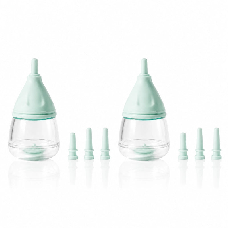 Biberon chaton anti-refus - Nelya : duo Vert Tilleul avec recharges - AstuceChat