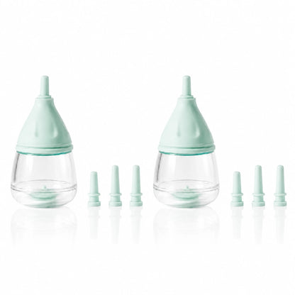 Biberon chaton anti-refus - Nelya : duo Vert Tilleul avec recharges - AstuceChat
