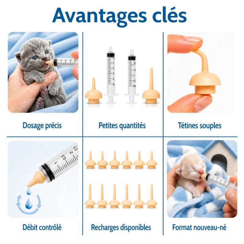 Biberon chaton nouveau né - Nelvia : avantages clés pour nourrir un nouveau-né - AstuceChat