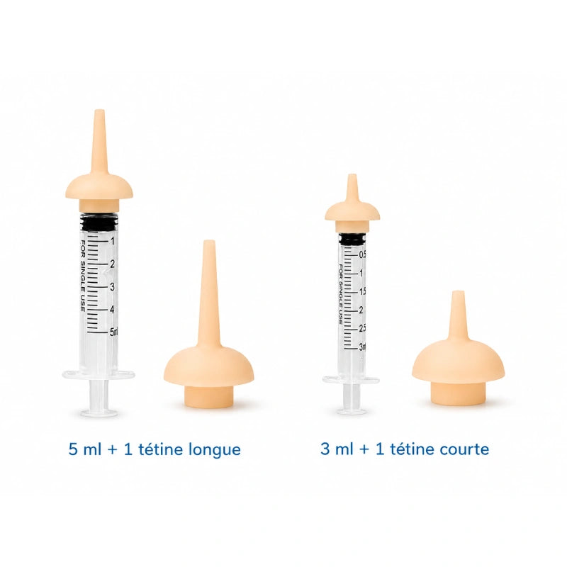 Biberon chaton nouveau né - Nelvia : seringues 3 ml et 5 ml avec tétines adaptées - AstuceChat