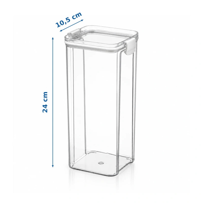 Boite croquettes chat - Stizi : modèle blanc, hauteur de 24 cm et largeur de 10,5 cm - AstuceChat