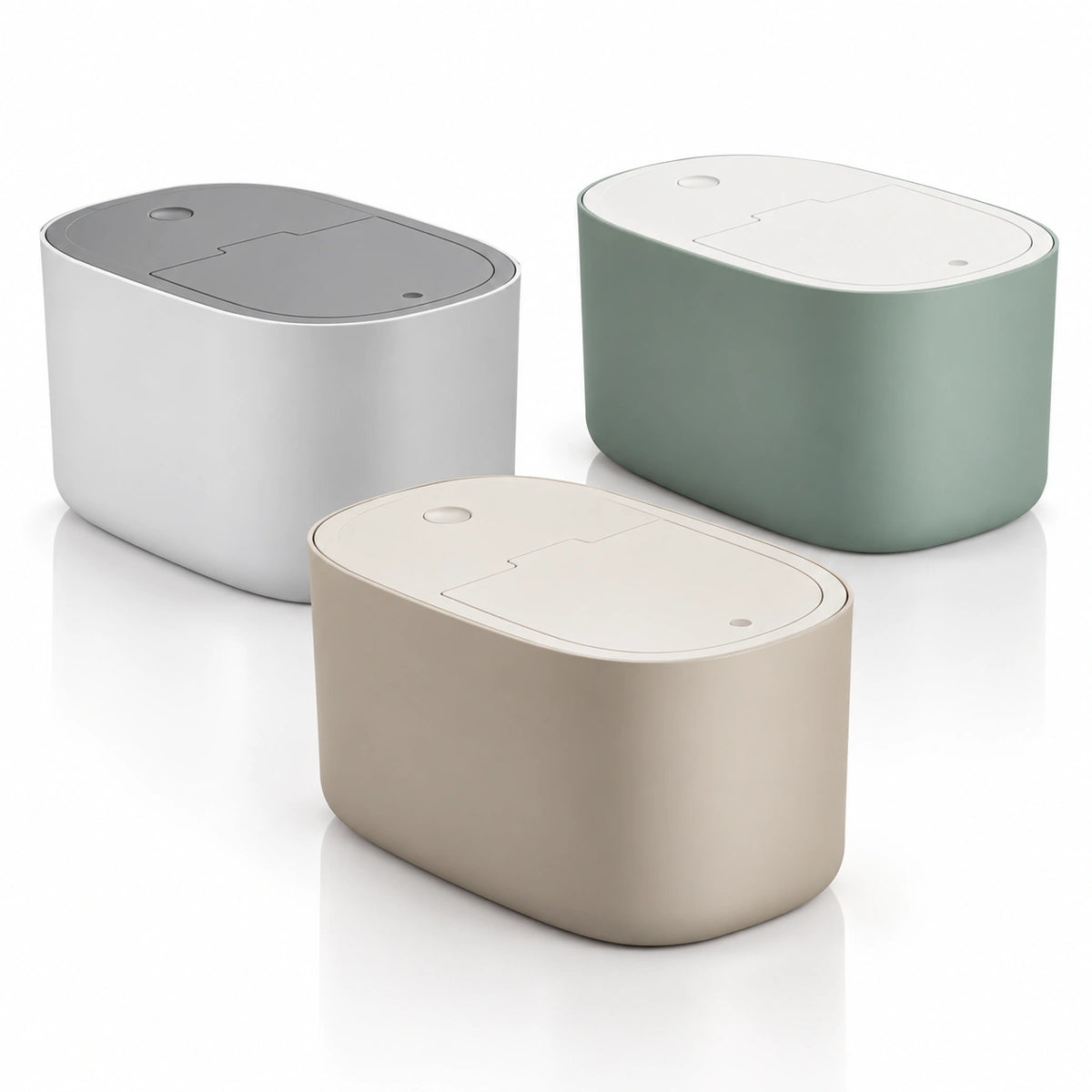Boite pour croquette chat - Stemi : trois coloris gris, vert sauge et beige - AstuceChat