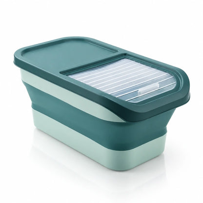 Boîte rangement croquette - Stelia : Vert/Menthe vue de trois quarts sur fond blanc - AstuceChat