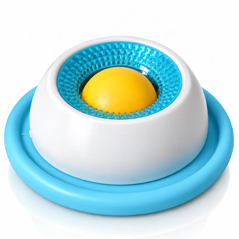 Bol anti glouton chat - Galang Bleu Horizon avec boule rotative et anneau texturé - AstuceChat