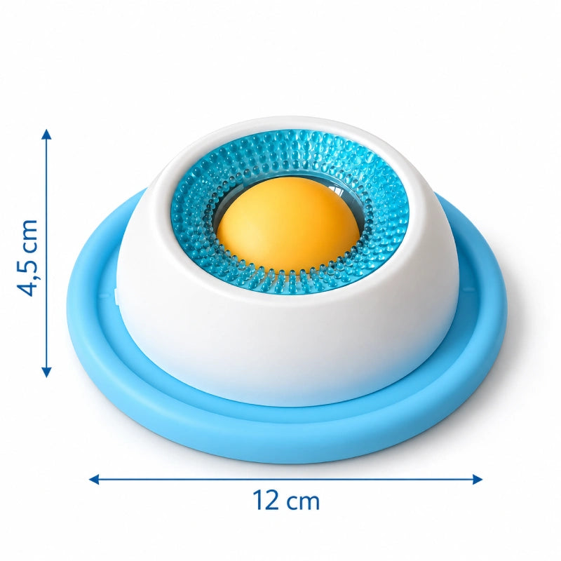 Bol anti glouton chat - Galang Bleu Horizon : diamètre 12 cm et hauteur 4,5 cm - AstuceChat