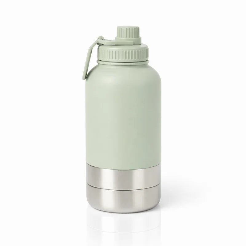 Bouteille gamelle de transport chat - Gaduo : modèle Vert Sauge - AstuceChat