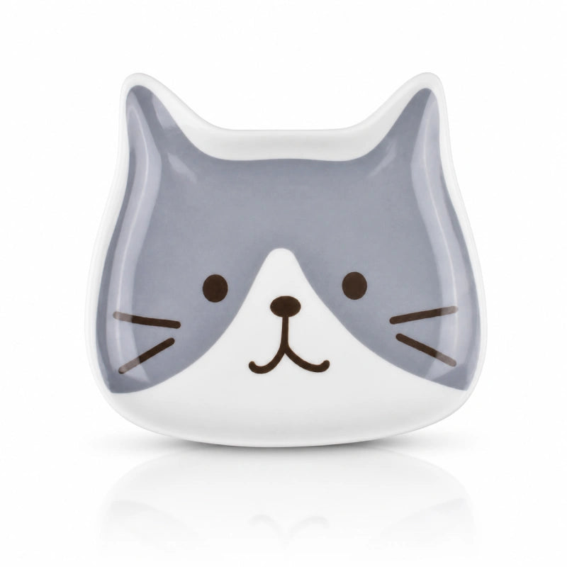 Chaton gamelle Kawaii Fuku Fuku Nyanko - Gacoupe : modèle Gris Perle - AstuceChat