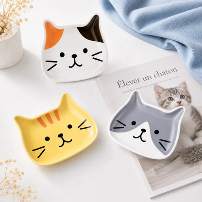 Chaton gamelle Kawaii Fuku Fuku Nyanko - Gacoupe : vue des trois modèles - AstuceChat