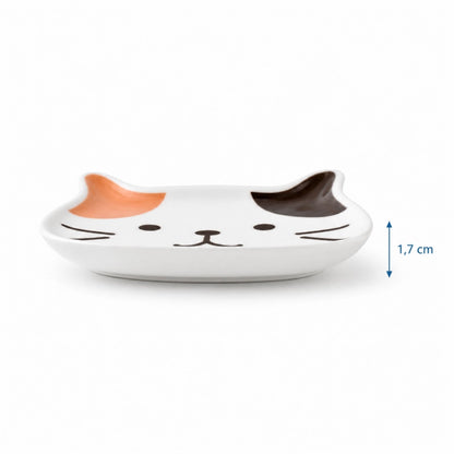 Chaton gamelle kawaii Fuku Fuku Nyanko - Gacoupe : coupelle Calico format bas 1,7 cm pour repas solides - AstuceChat