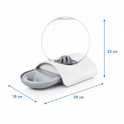Distributeur d eau pour chat sans fil : Oline - Rivière Gris Perle dimensions 28 x 18 x 23 cm - AstuceChat