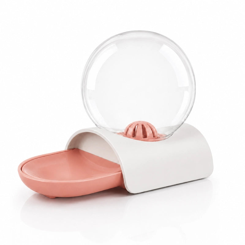 Distributeur d eau pour chat sans fil : Oline - Rivière Rose Saumon packshot studio - AstuceChat