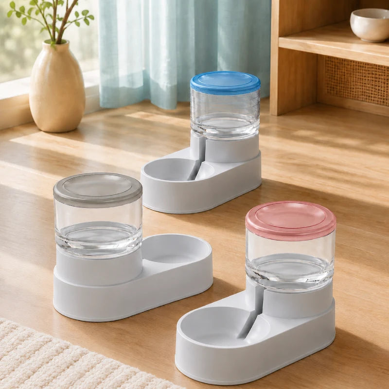 Distributeur eau chat design › Ovia :  coloris Bleu Givré Gris Brume Rose Poudré - AstuceChat