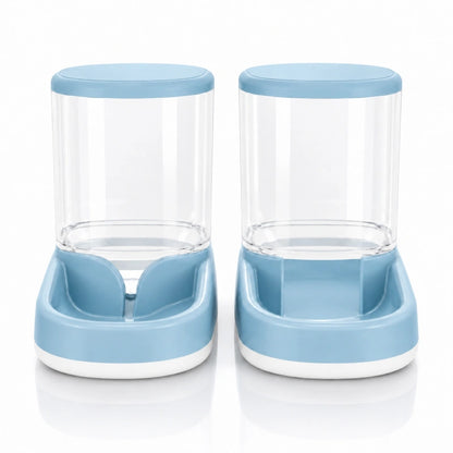 Distributeur eau croquettes compact chat - Duora : packshot du modèle Bleu Lagune - AstuceChat