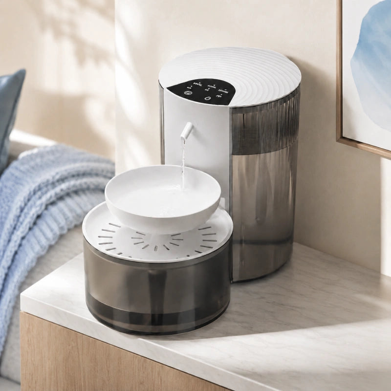 Distributeur eau intelligent chat - Orbia : lifestyle intérieur marbre Graphite fumé - AstuceChat