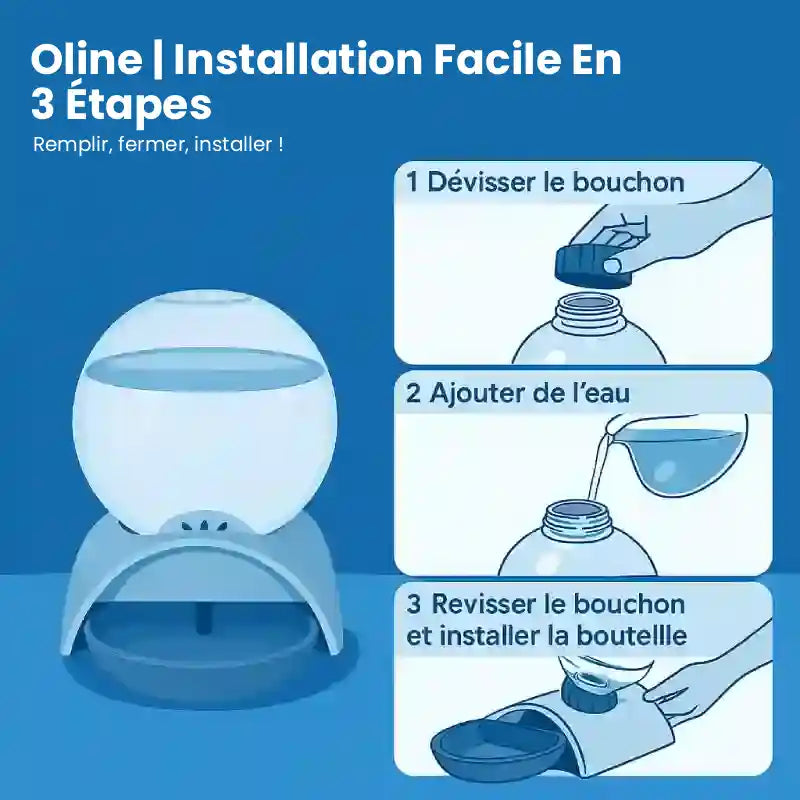 Distributeur eau pour chat - Oline : installation en 3 étapes - AstuceChat