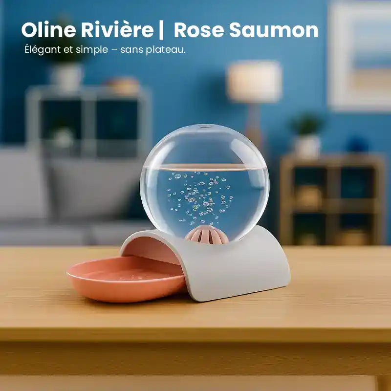 Distributeur eau pour chat - Oline : modèle Rivière Rose saumon - AstuceChat