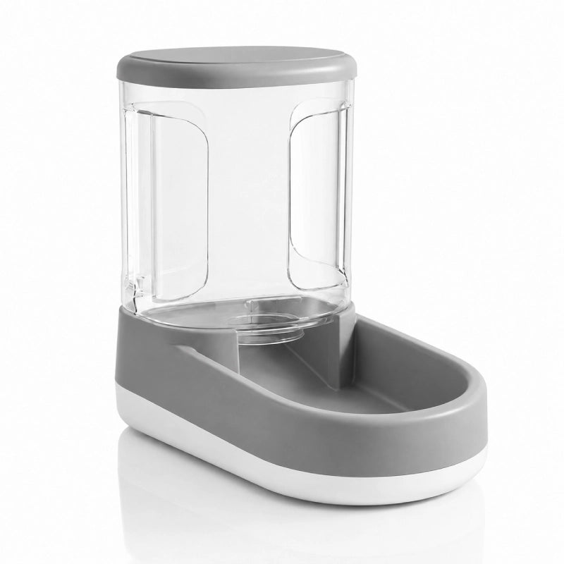 Distributeur nourriture chat - Coria : vue packshot du modèle Gris Brume - AstuceChat
