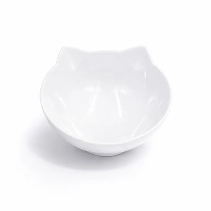 Double gamelle pour chat - Gaville : avec bol blanc ivoire vue de dessus - AstuceChat