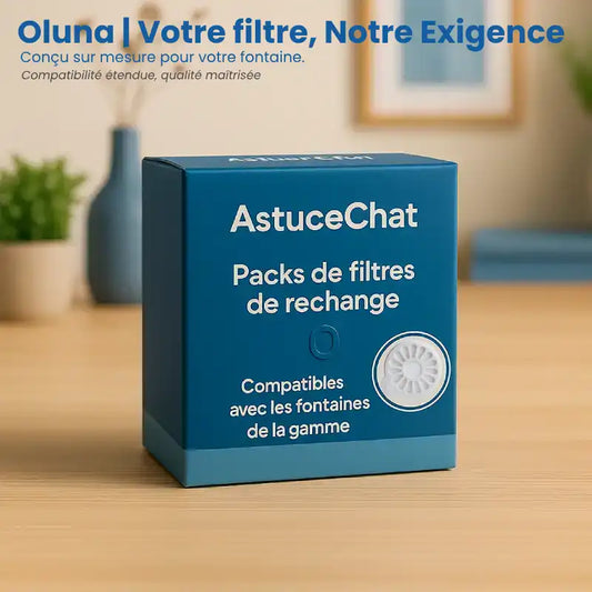 Filtre fontaine a eau pour chat - Oluna : pack filtres AstuceChat