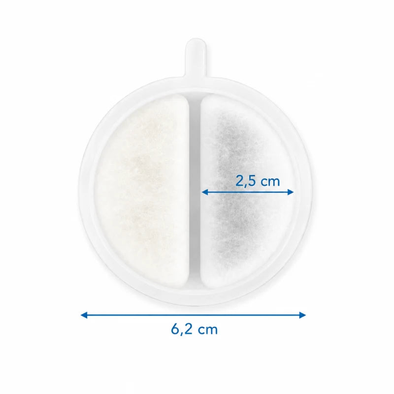 Filtre pour fontaine à eau chat - Oarty : dimensions du filtre - AstuceChat