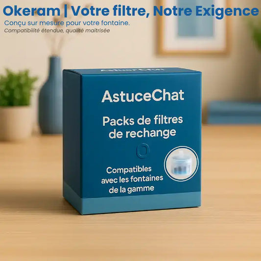 Filtre pour fontaine a eau chat - Okeram : l'original AstuceChat