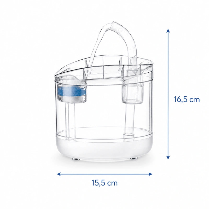 Fontaine à eau chat avec capteur de mouvement - Onoblia : dimensions du produit - AstuceChat