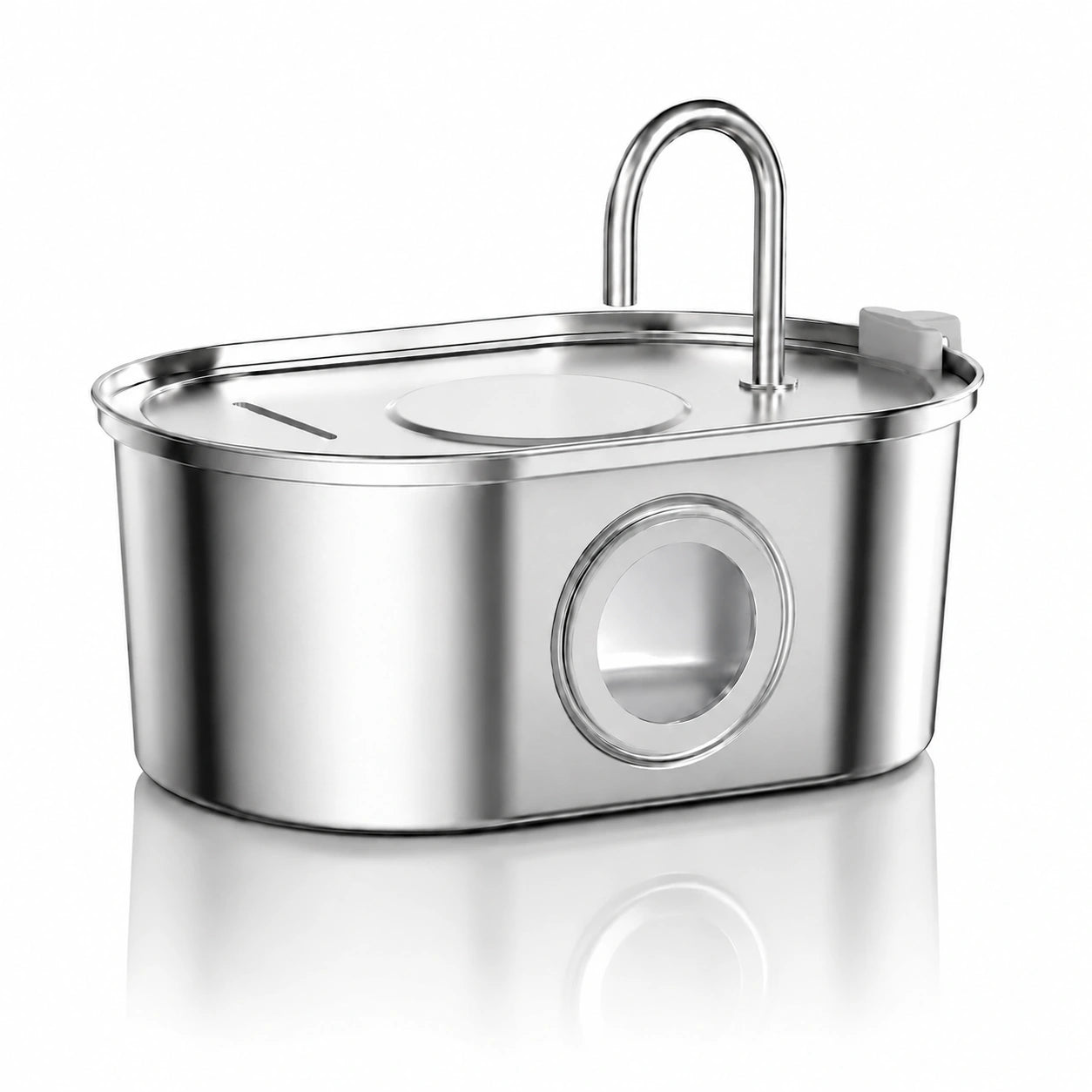 Fontaine a eau chat inox - Onox : avec hublot secteur 220 V - AstuceChat