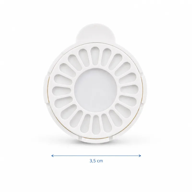 Fontaine à eau chat sans électricité - Oluna : dimensions du filtre par gravité - AstuceChat