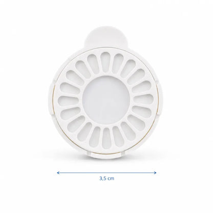 Fontaine à eau chat sans électricité - Oluna : dimensions du filtre par gravité - AstuceChat