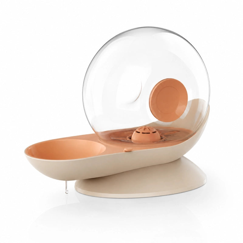 Fontaine à eau chat sans électricité - Oluna : modèle Corail Doux avec réservoir transparent - AstuceChat