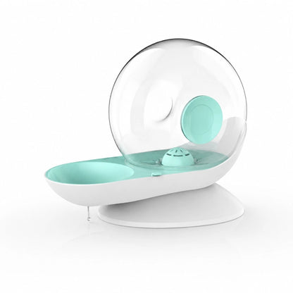 Fontaine à eau chat sans électricité - Oluna : modèle Vert Lagon avec réservoir transparent - AstuceChat