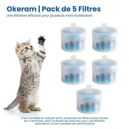 Fontaine a eau pour chat ceramique  |  Pack 5 filtres
