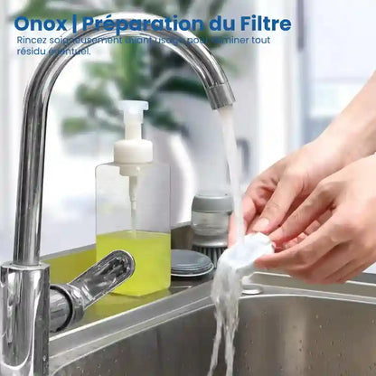 Fontaine a eau pour chat inox - Onox : préparation du filtre